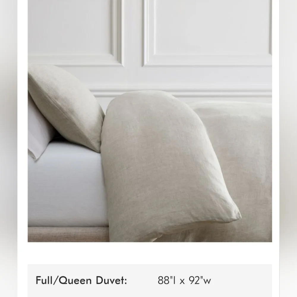 ❤️BUY 2 GET 1 FREE  European Flax Linen Duvet Cover, Color Warm Gray Melange